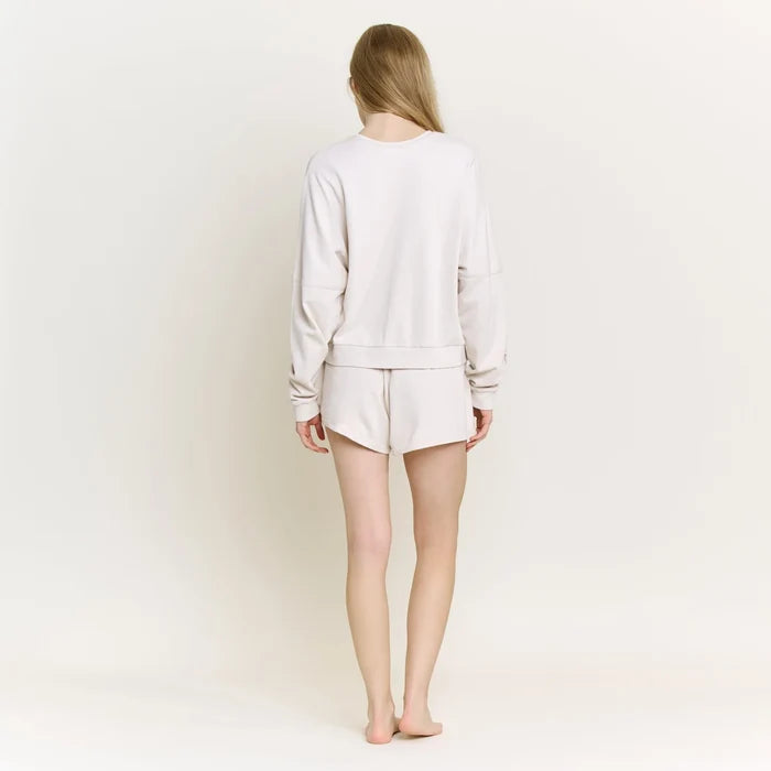 Weekend Club Long Sleeve Shortie Set in Putty - Madison's Niche
