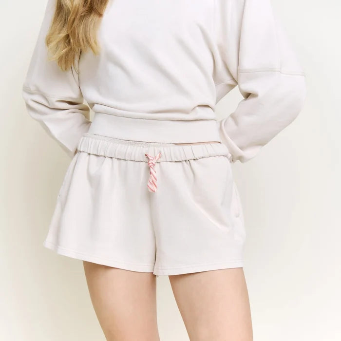 Weekend Club Long Sleeve Shortie Set in Putty - Madison's Niche
