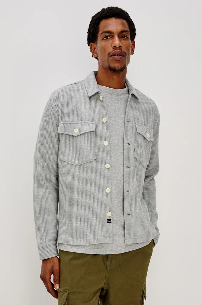 Wells Overshirt in Heather Grey - Madison's Niche