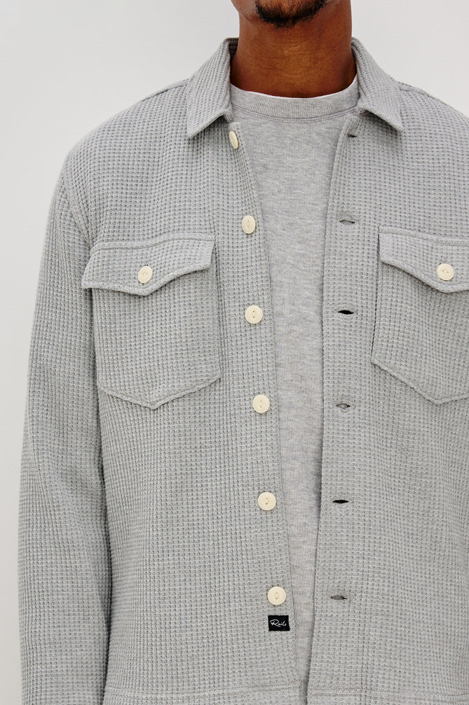 Wells Overshirt in Heather Grey - Madison's Niche