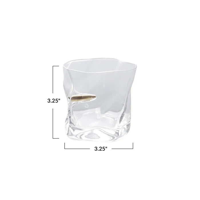 Whiskey Glass with Gold Bullet - Madison's Niche