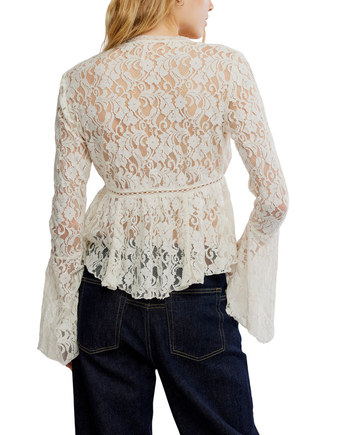 Whispering Love Lace Top in Tofu - Madison's Niche