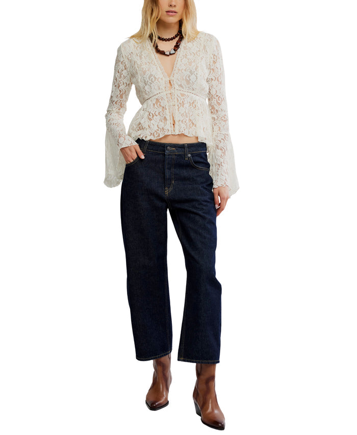 Whispering Love Lace Top in Tofu - Madison's Niche