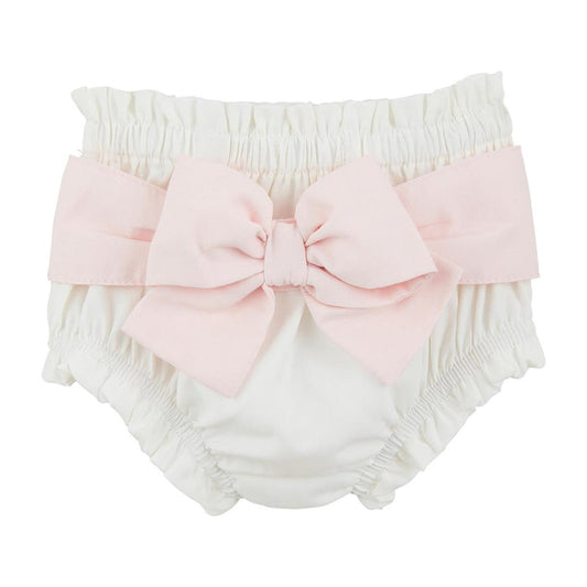 White Bow Diaper Cover - Madison's Niche