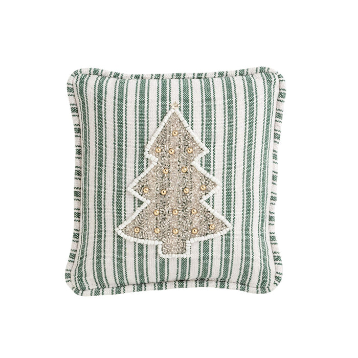 White Christmas Mini Beaded Pillow