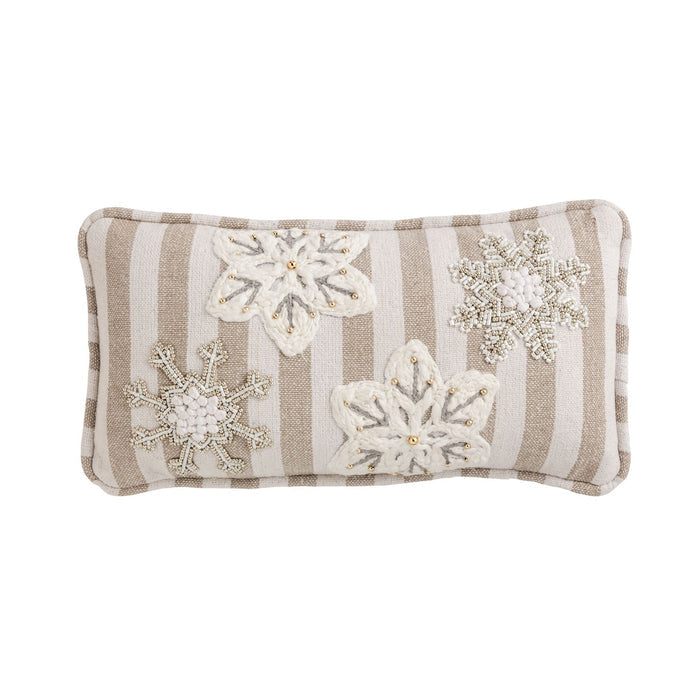 White Christmas Mini Beaded Pillow