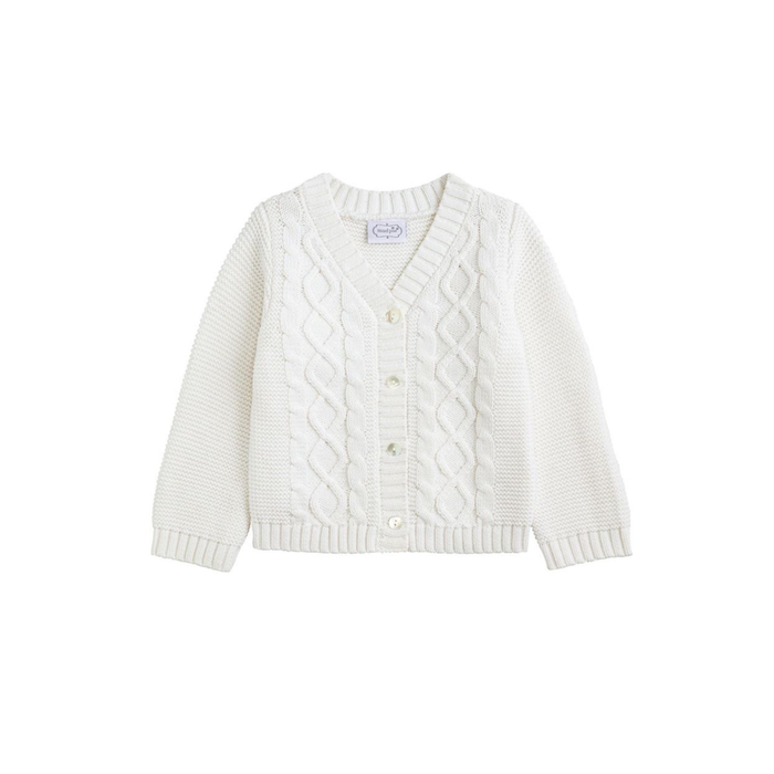 White Layette Cardigan - Madison's Niche