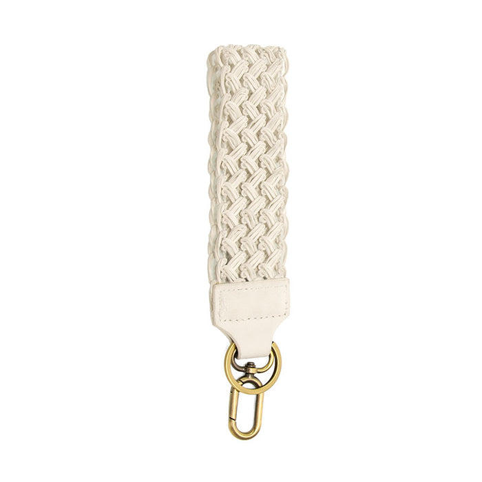 White Open Weave Keychain - Madison's Niche
