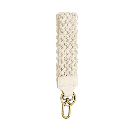 White Open Weave Keychain - Madison's Niche