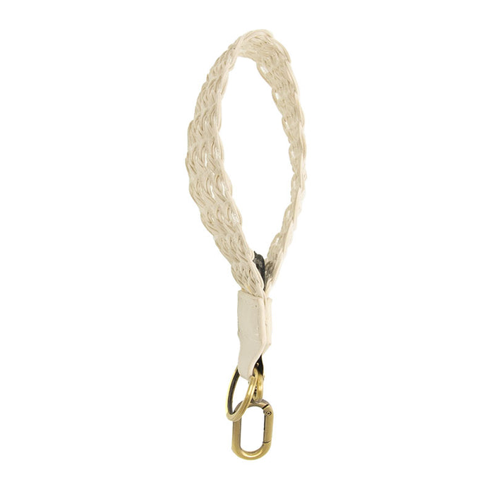 White Open Weave Keychain - Madison's Niche