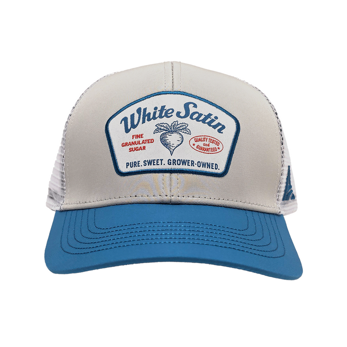 White Satin Trucker Hat
