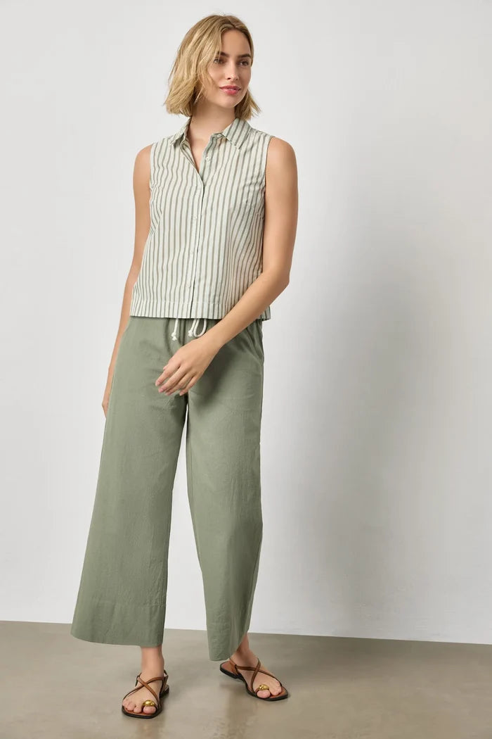 Wide Leg Summer Pant in Sage - Madison's Niche