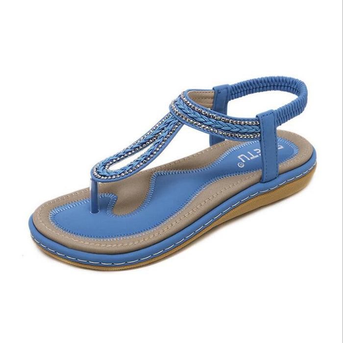 Women's Beach Flip Flops Sandals Bohemian Summer T-Strap Flip-Flops Thong Sandals