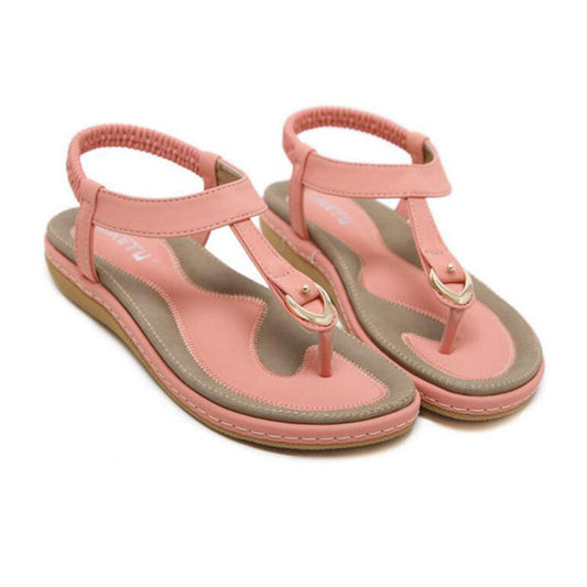 Women's Bohemia Flip Flops Summer Beach T-Strap Flat Sandals Comfort Walking Shoes