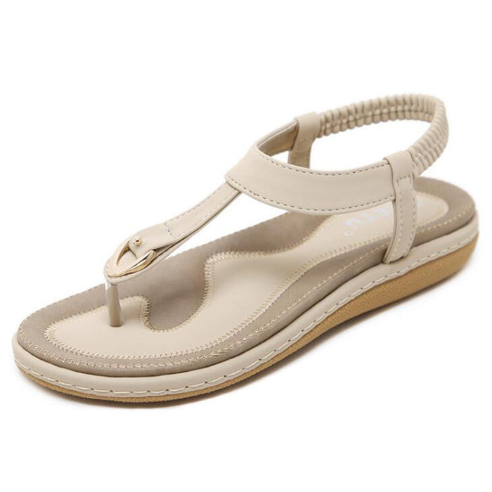 Women's Bohemia Flip Flops Summer Beach T-Strap Flat Sandals Comfort Walking Shoes