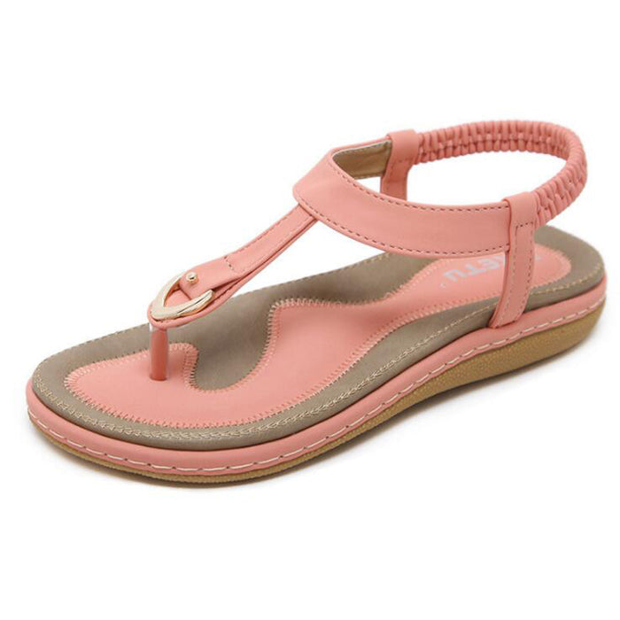 Women's Bohemia Flip Flops Summer Beach T-Strap Flat Sandals Comfort Walking Shoes