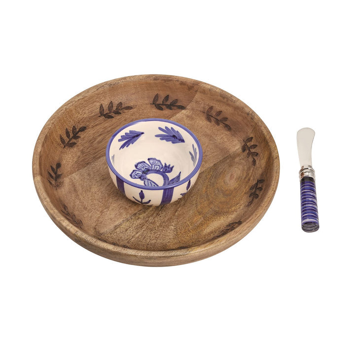 Wood And Ceramic Chip And Dip - Madison's Niche