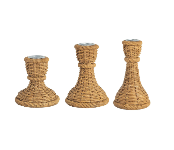 Woven Resin Taper Holder - Madison's Niche
