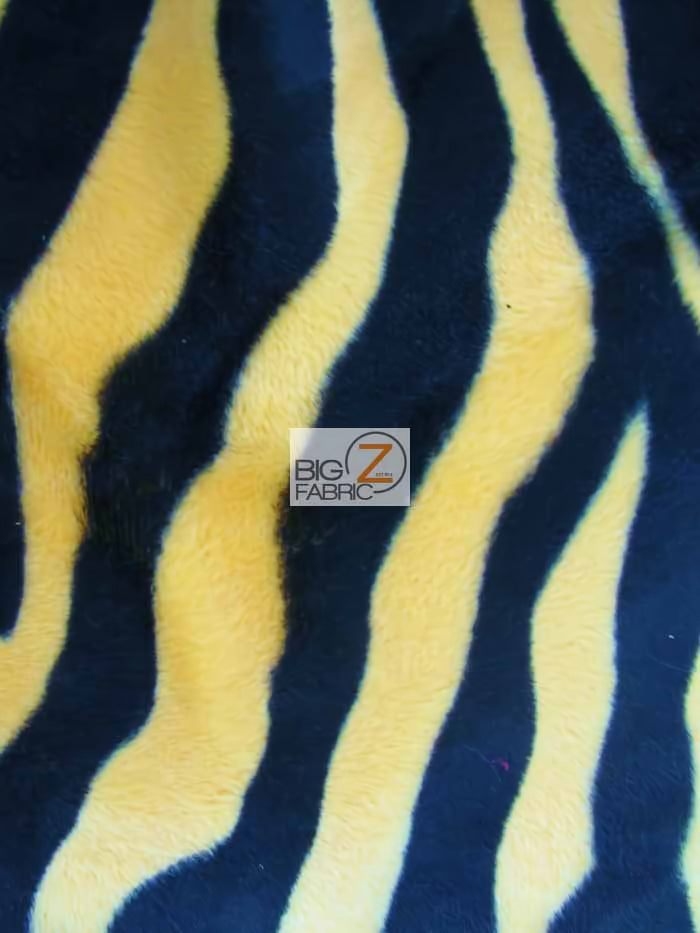 Yellow/Black Big Strip Velboa Zebra Animal Short Pile Fabric / Sold By The Yard||color:Yellow/Black Zebra